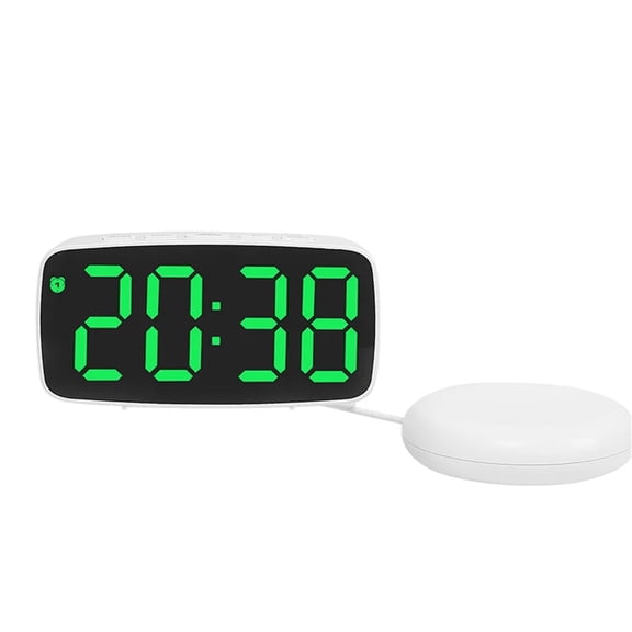 LED Digital Clock Alarm Clock Temperature Date Display Brightness Adjustable 12/24H Vibrator Electronic Clock for Heavy Sleepers