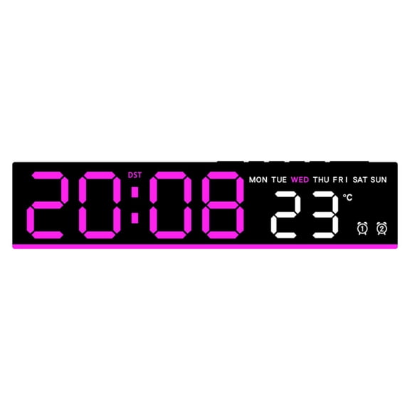LED Digital Clock Large Display for Clear Reading in Any Light Features Time Date Temperature Alarm