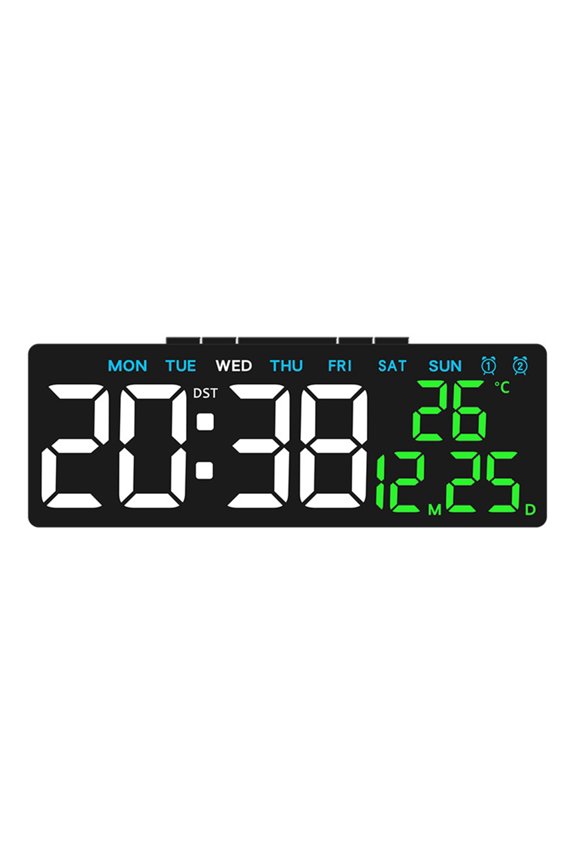 LED Digital Clock Temperature Date Week Display for Students Office Workers