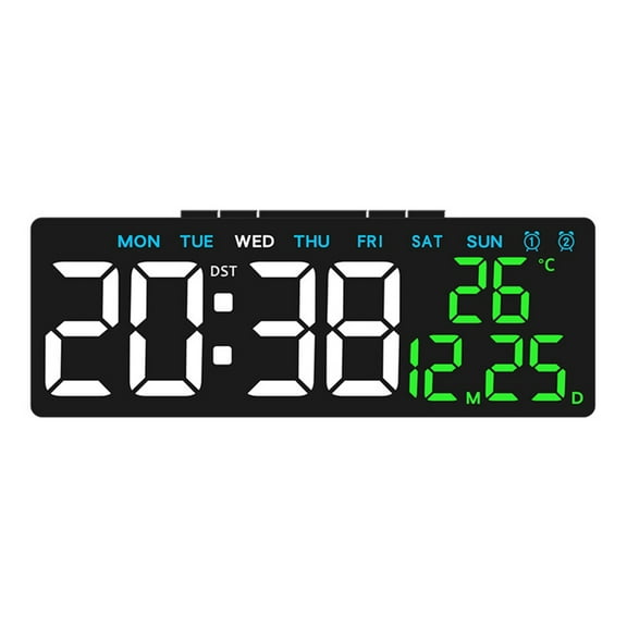 LED Digital Clock Temperature Date Week Display for Students Office Workers