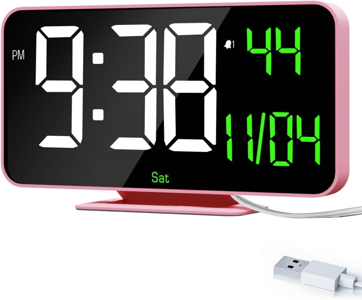 LED Digital Desk Clock, Desktop Alarm Clock Digital Display ...