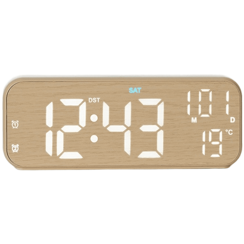 Time Keeping Display LED Digital Desk Clock with Date Temperature Week Display Alarm for ...