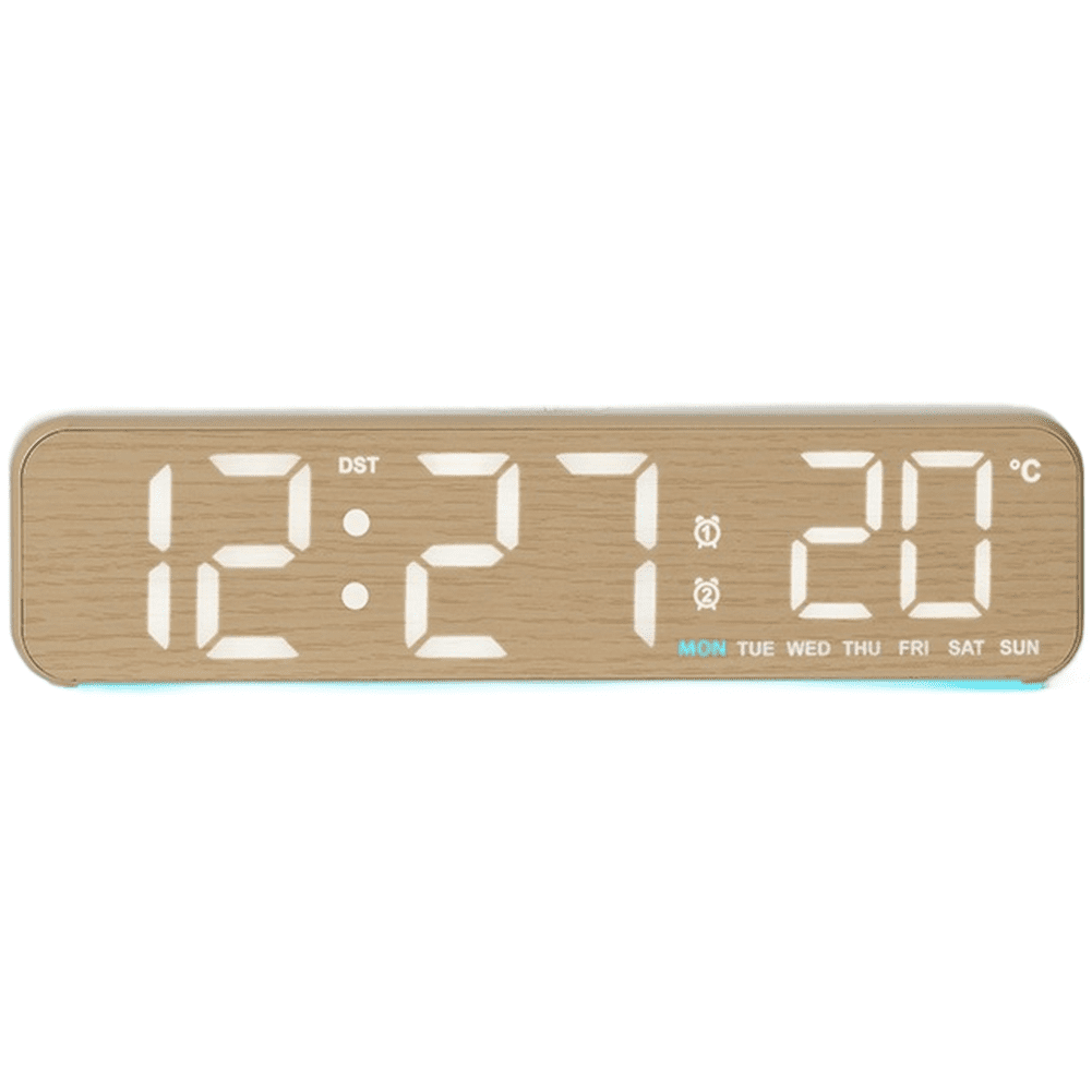 Time Keeping Display LED Digital Desk Clock with Date Temperature Week Display Alarm for ...
