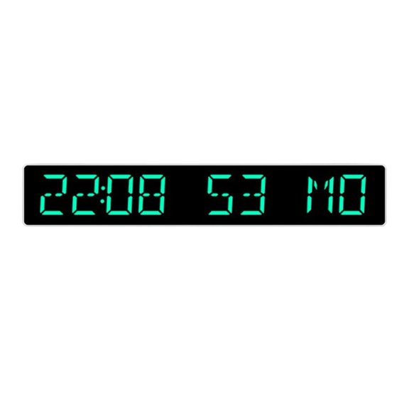 LED Digital Desktop Clock with Multi-Functional Display for Time, Date, Countdown up to 999 Days and Interval Timer, Adjustable Brightness, ABS Material, Blue(F)