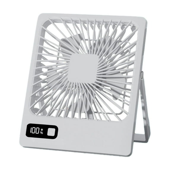 LED Digital Display Battery Rechargeable Table Fan 180 Degree Foldable Portable Fan 5 Level Adjustable Suitable For Home Office Travel Outdoor Use