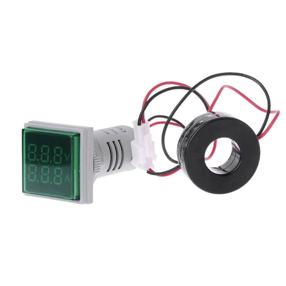 LED Digital Dual Display Voltage & Current Indicator Ammeter Voltage Gauge Meter AC 60-500V 0-100A With Current Transformer