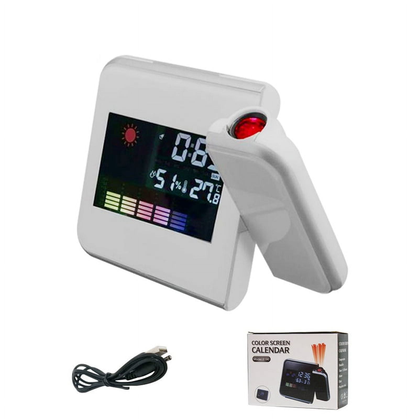 LED Digital Projection Alarm Clock Temperature Thermometer Desk Time