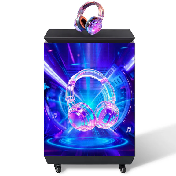 LED Digital Signage, 3-Sided LED Cube Display, P2.5mm Digital Signage Totem with Built-in Storage Case for Trade Show, Retail & Events