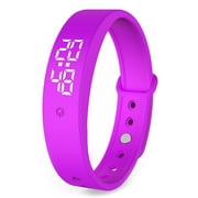 WBQ LED Digital Smart Bracelet With Body Temperature Measurement,Time/Date,Vibration Alarm Clock,USB Charged