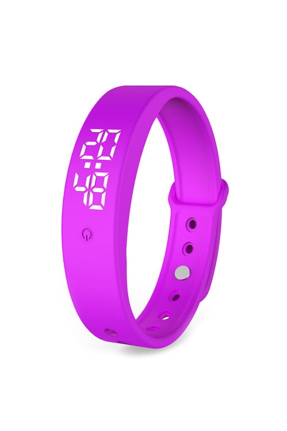 LED Digital Smart Bracelet With Body Temperature Measurement,Time/Date,Vibration Alarm Clock,USB Charged