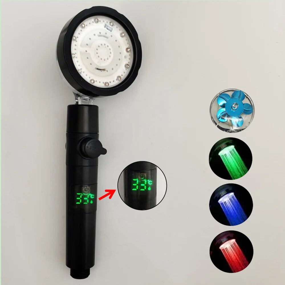 LED Digital Temperature Display Shower Head Temperature Control