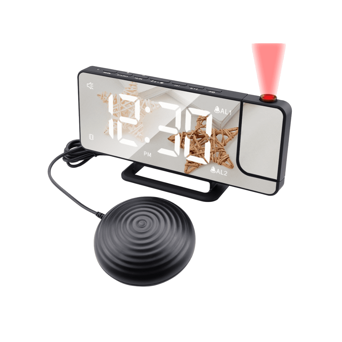 LED Digital Vibration Alarm Clock Multifunctional Vibration Projection