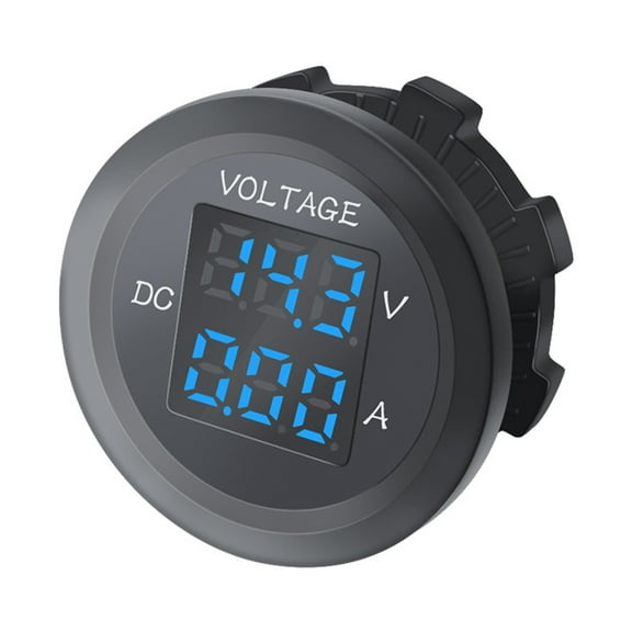 LED Digital Voltage Tester Current Detector Round Dual Display Panel Voltmeter Ammeter for DC 12V-24V Meter Indicator
