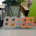 thumbnail image 1 of LED Digital Wall Clock,3D Modern Digital LED Wall Clock 24/12 Hour Display Timer Alarm Home USB,LED Digital Clock Wall Deco Glowing Night Mode Adjastable Clock(Orange 9*3in), 1 of 5