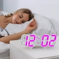thumbnail image 1 of LED Digital Wall Clock with Date & Temperature Display - USB Powered, Auto Brightness, Alarm Snooze - 12 24H Format, Table or Wall Mount - 22.5x4.5x8.5cm Acrylic Modern Clock for Home & Office, 1 of 5