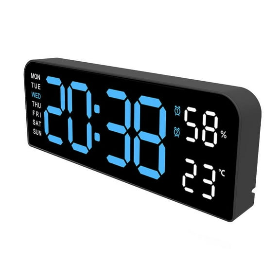 LED Digital Wall Clock Decorative, 10" Digital Alarm Clocks for Bedrooms, Digital Clock Large Display with Temperature/Countdown/Auto Dimmer/Snooze - 12/24H