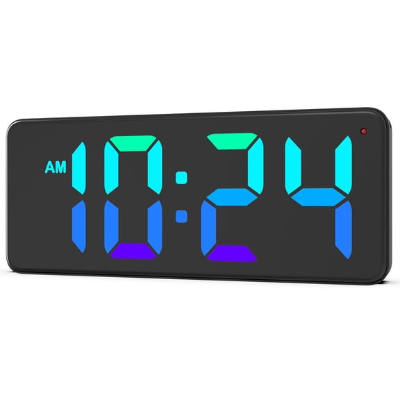 LED Digital Wall Clock Dynamic RGB Display 11.54x3.94x1.69in For Indoor Spaces