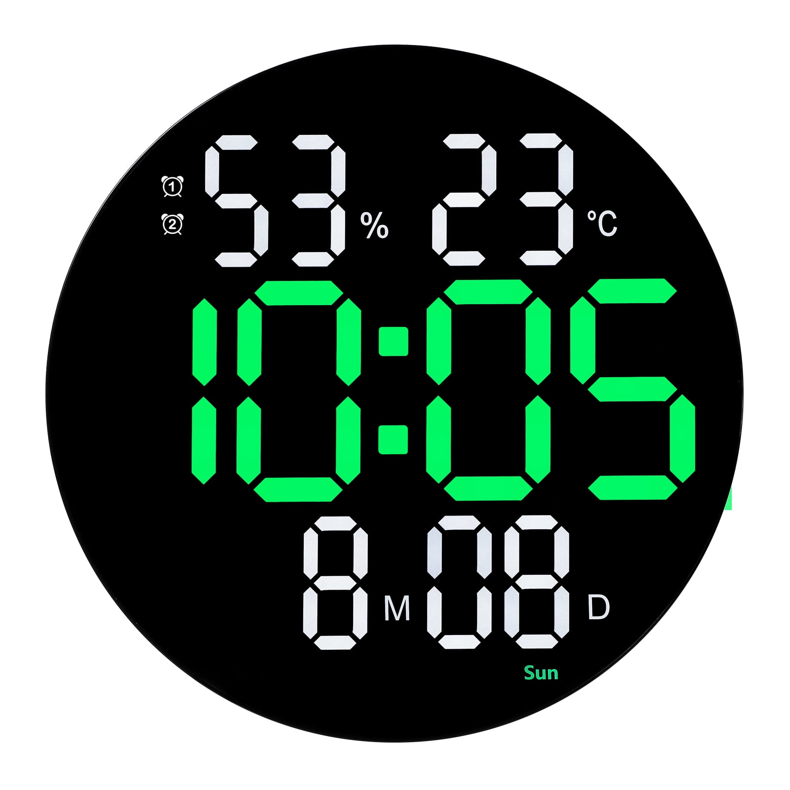 LED Digital Wall Clock Humidity Temperature Date Week Largescreen