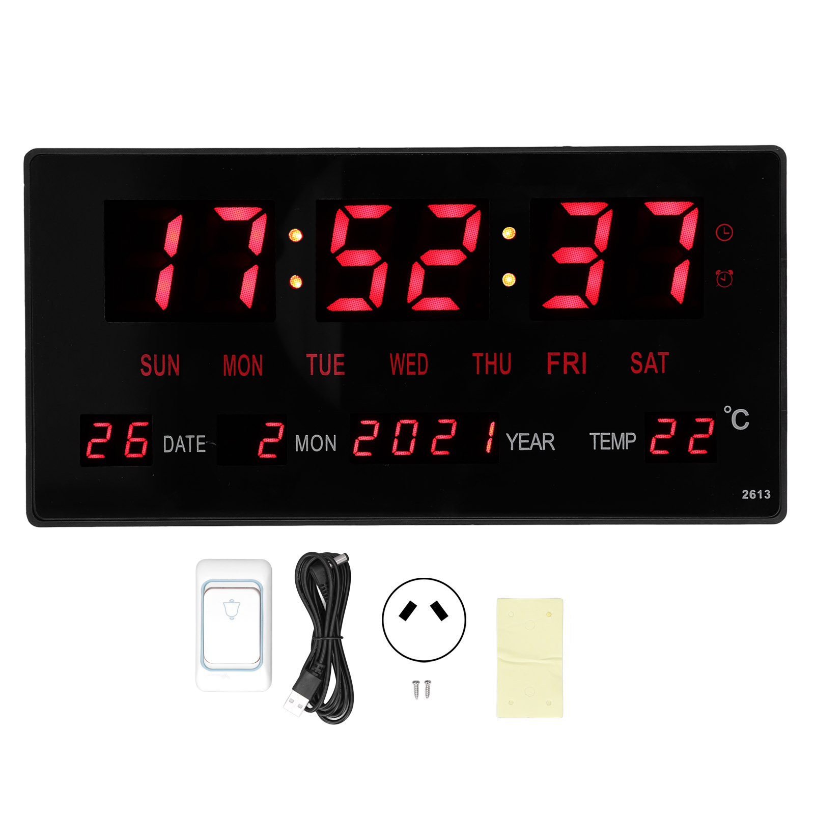 LED Digital Wall Clock Large Display Accurate Desktop Hanging
