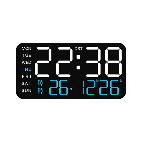 LED Digital Wall Clock Large Display Alarm Clock Perfect for Home Office Gym Decors and Senior Precise Time Management