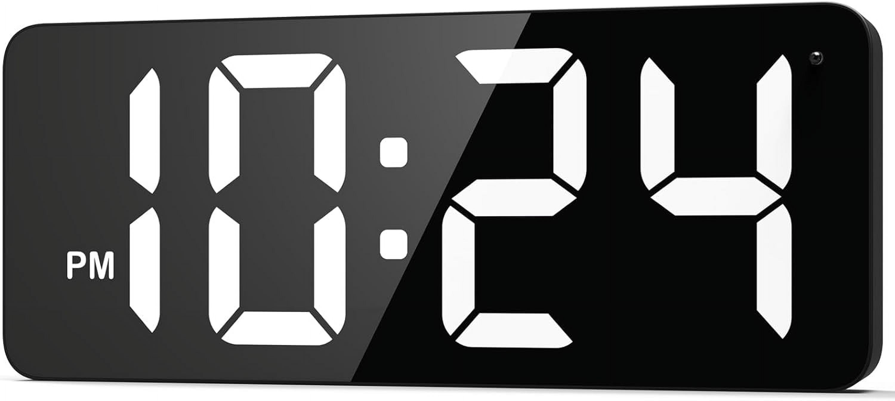 LED Digital Wall Clock With Large Display Big Digits Auto Dimming 12 