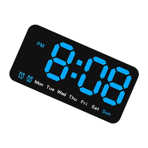 LED Digital Wall Clock Large Display with 2 Alarms DST 3 Adjustable Brightness for Bedroom and Living Room Decoration