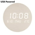 thumbnail image 1 of LED Digital Wall Clock Temperature Date Time Multi-function Display Wood Silent Alarm Clock for Bedroom LivingRoom Hanging Clock (Cotton fiber), 1 of 7