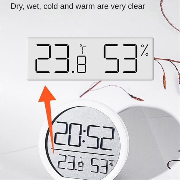 LED Digital Wall Clocks Temperature Humidity Date Display Electronic Table Alarm Clock for Kitchen Study Refrigerator A