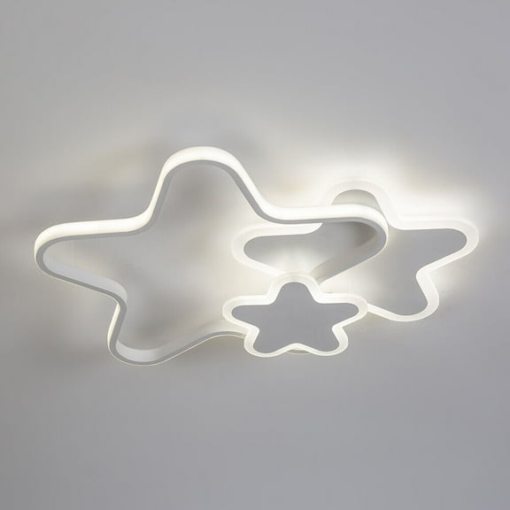 LED Dimmable Ceiling Light Children Girls Boys Bedroom Decorative Modern 3 Star Design Acrylic Shade for Dining Room Bathroom with Remote Control