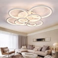 thumbnail image 1 of LED Dimmable Ceiling Light Modern Ring Circle Flush Mount Ceiling Lamp Acrylic Lampshade Chandelier Bedroom Kitchen Living Room Interior Decorative Lighting Fixture,8 rings/41.73×30.7×7.5in/120w, 1 of 6