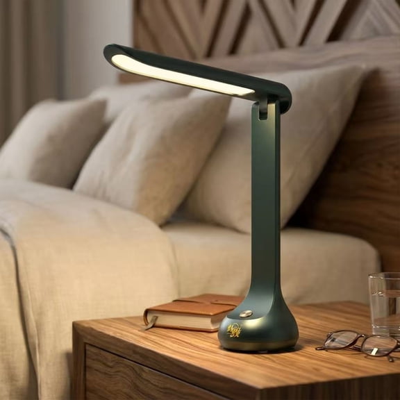 LED Dimmable Reading Desk Lamp Soft Light Eye-Care, Suitable for Home Work, Study, College Dorm, Green