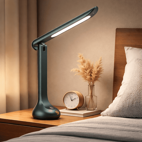 LED Dimmable Reading Desk Lamp   Soft Light Eye-Care, Suitable for Home Work, Study, College Dorm, Green