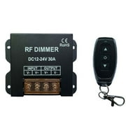 LED Dimmer,RF Wireless Remote Control Dimmer,DC 12-24V 30A Light Strip Dimmer