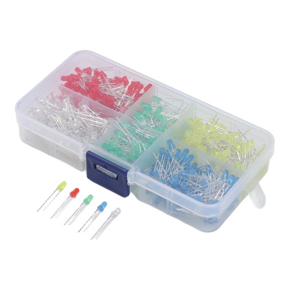 LED Diode Kit 500PCS with 3mm and 5mm Size Options for Electronic Projects, Compatible Circuits, and Pi Applications (3MM)