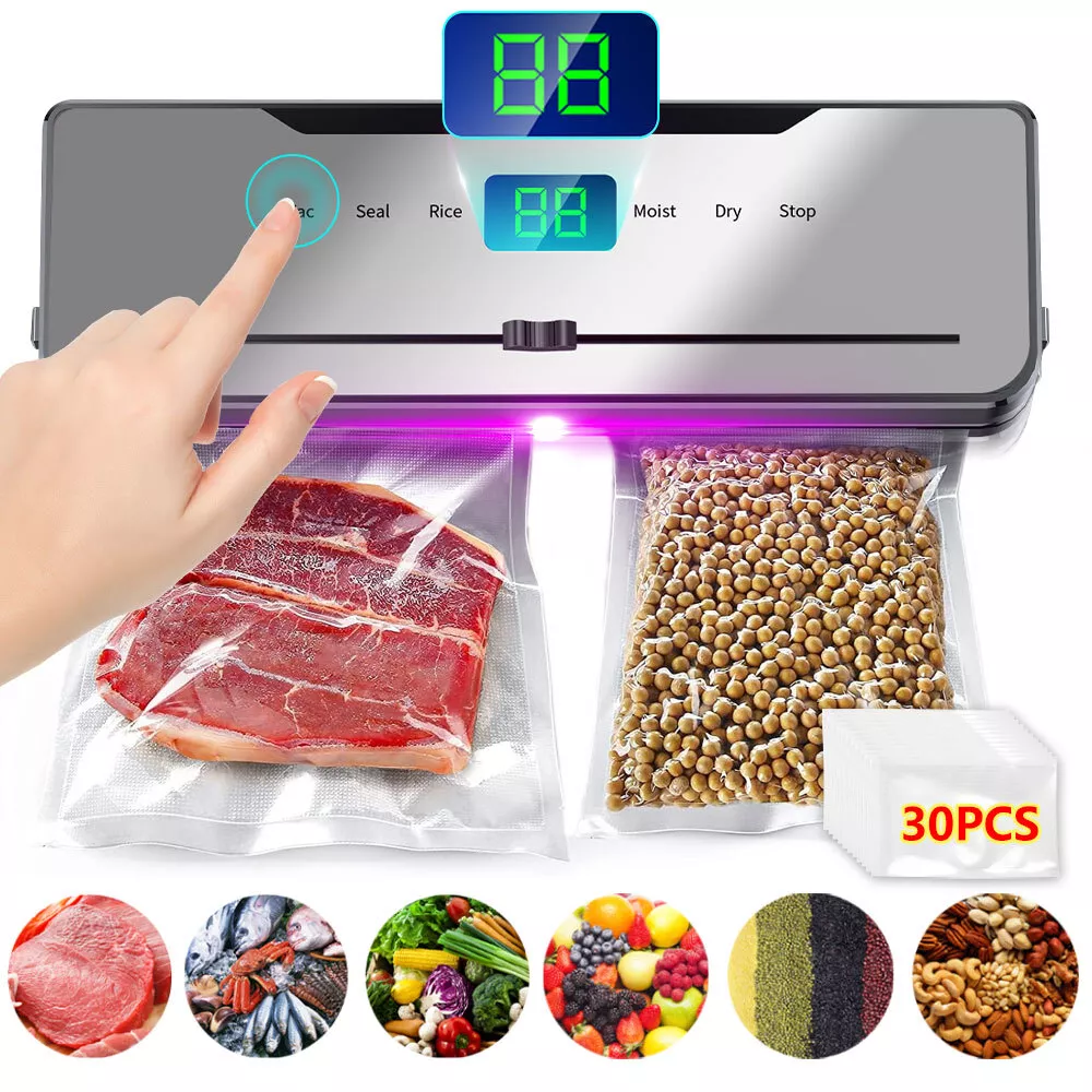 LED Display Commercial Vacuum Sealer Machine Seal a Meal Food Saver System W/bag