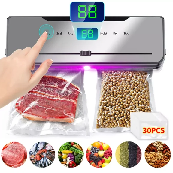 LED Display Commercial Vacuum Sealer Machine Seal a Meal Food Saver System W/bag