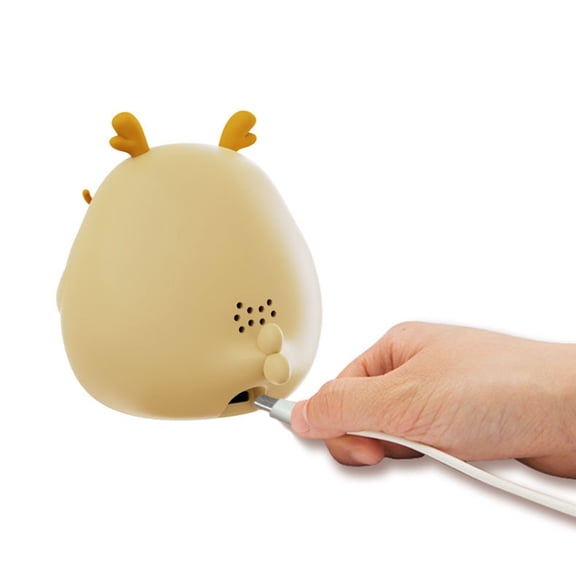 LED Display Digital Alarm Clock with Snoozes Countdown Timer USB Chargeable 2 Alarms Cartoon Fat Dragon Desktops Clock