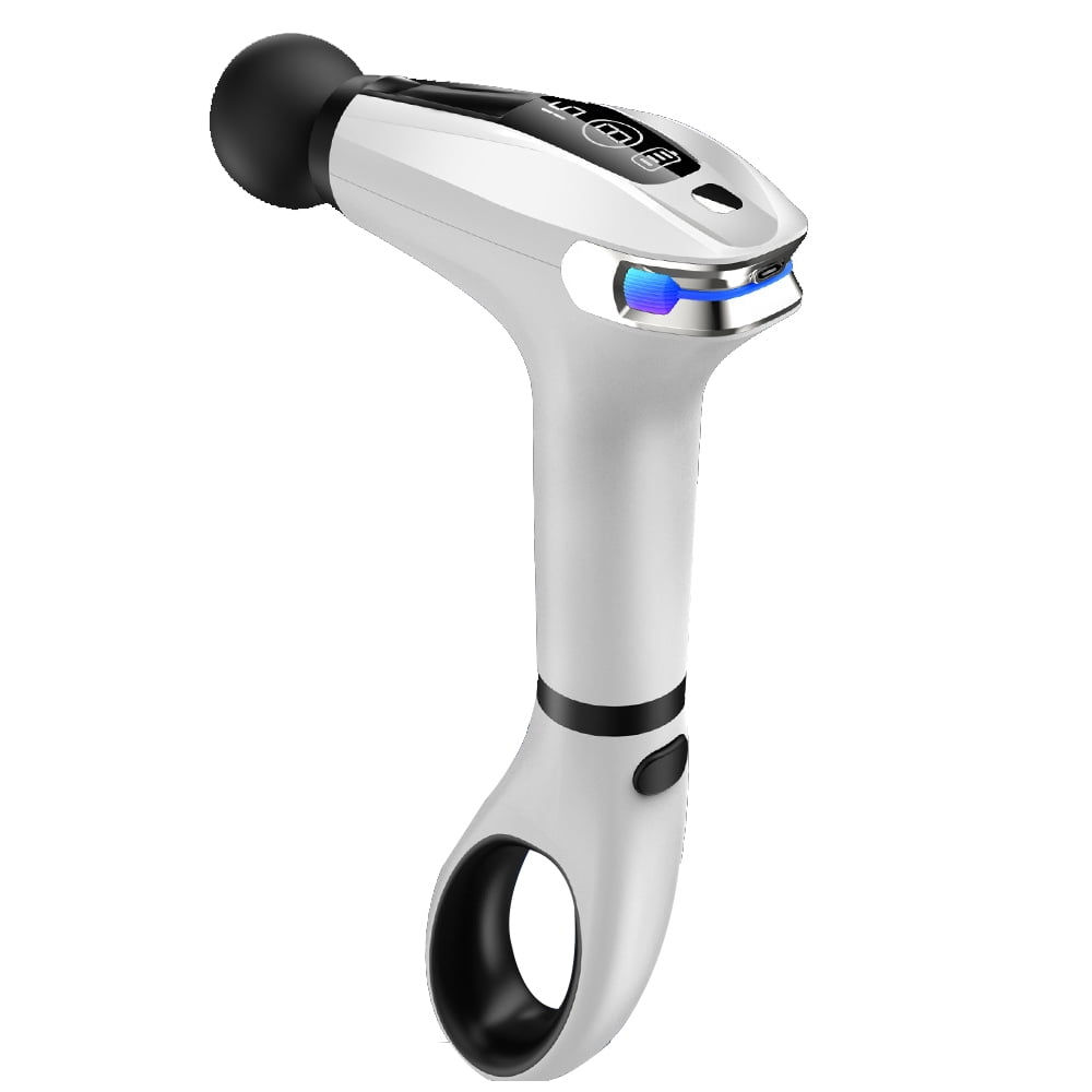 LED Display Fascia Massage Gun Removable Handle Design 4 Replacement Heads Portable Electric Massager for Full Body Relax