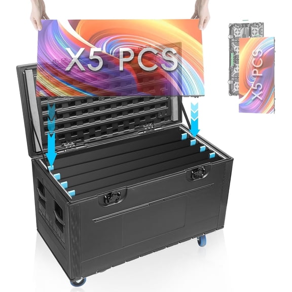 LED Display Screen Trunk 44.5"x22" ATA Road Case, Heavy Duty Utility Road Trunk Flight Case with Wheels, Truck Pack Size Transport for Pro Audio and DJ Touring