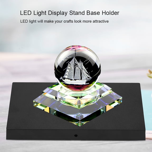 LED Display Stand, Crystal Glass Art Base Holder Lamp Display Stand Compact Size  In Use  Shape Lightweight LED Crystal Display, For Bedroom Home