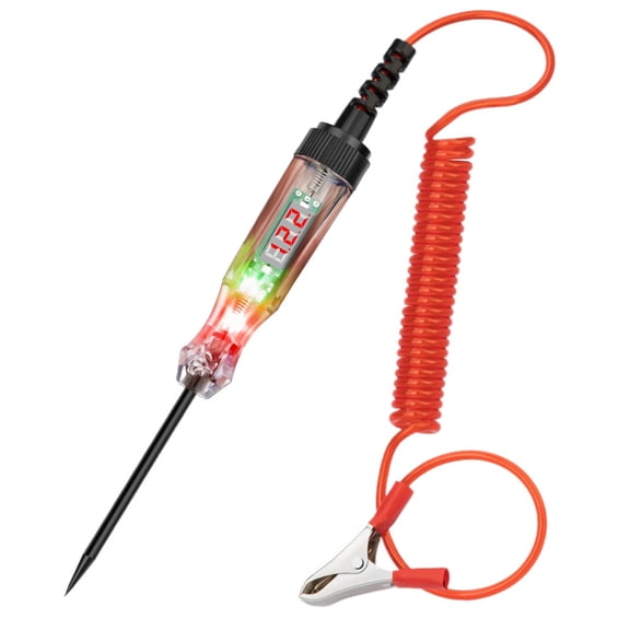 LED Display Voltages Meter for Car Electrical Systems Resistance Checker Retractable 140cm Spring Cable