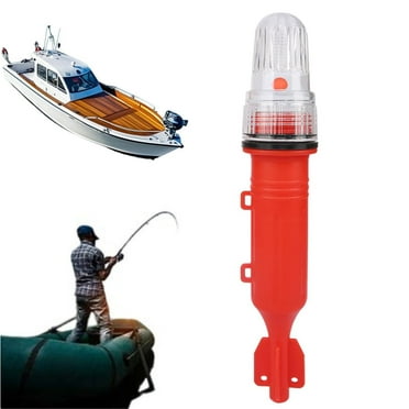LED Distress Flare Kit - 2 Mile Visibility Day & Night Emergency Signal for Boating & Fishing - Waterproof & Battery & Powered- Auto Light Sensor Plastic Red