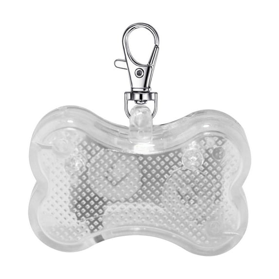 LED Dog Bone Light Pendant, Battery Powered Flashing Pet Tag Light for Collar, Night Safety Walking Light for Dogs Cats, for Camping Evening Walks, White