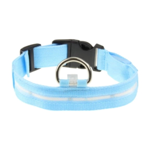LED Dog Collar Glow In The Dark High Visibility Flashing Nylon Pet Collar for Small Medium Dogs Night Walking