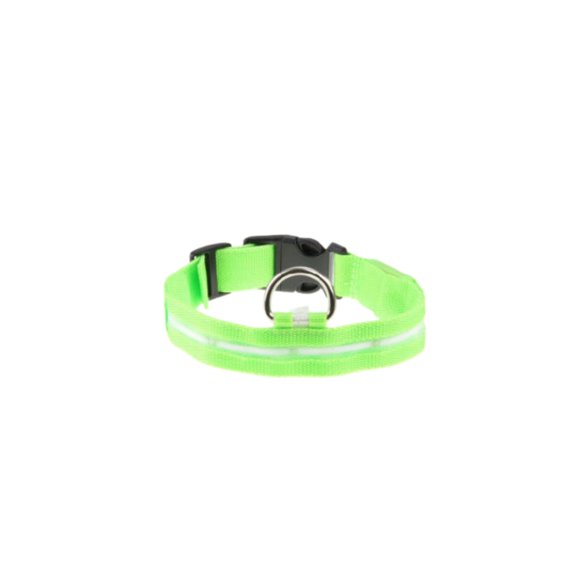 LED Dog Collar Glow In The Dark High Visibility Flashing Nylon Pet Collar for Small Medium Dogs Night Walking