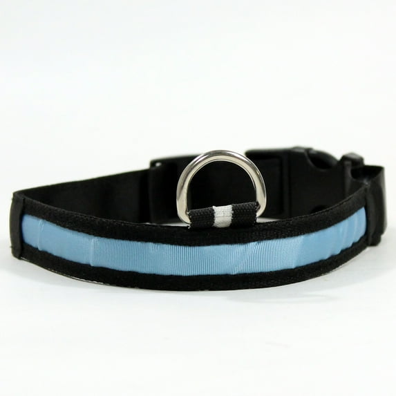 LED Dog Collar - Keeps your dog safe and easy to see in the dark. Water Resistant- Three modes (Blue Smasll)