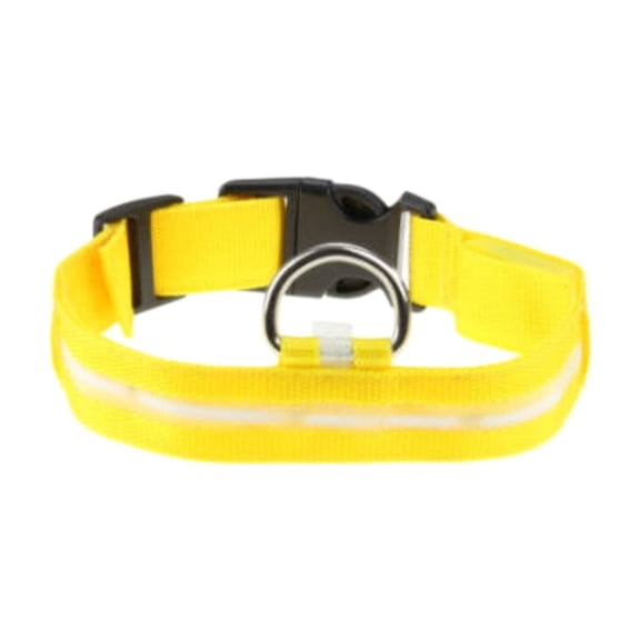 LED Dog Collar L Size Glow In The Dark Adjustable Flashing Nylon Pet Safety Collar For Cats Small Dogs