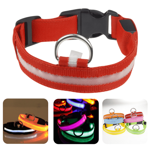 LED Dog Collar, Light Up Dog Collar Adjustable USB Rechargeable Super Bright Safety Light Glowing Collars for Dogs