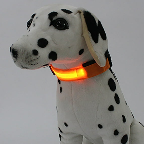 LED Dog Collar USB Rechargeable | Adjustable Luminous Nylon Pet Collar with Bag Storage | Reflective Safety Light Up Visibility Up to 500m | Includes USB Cable | Fits Small Medium Pets