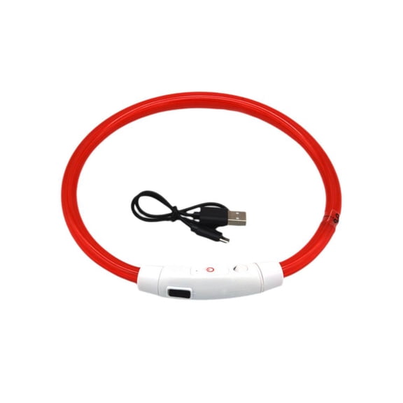 LED Dog Collar with USB Charging - Rubber and Plastic Design, Ideal for Outdoor Activities